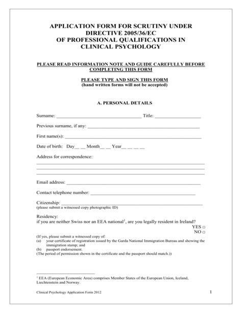 Application Form: Department of Health .